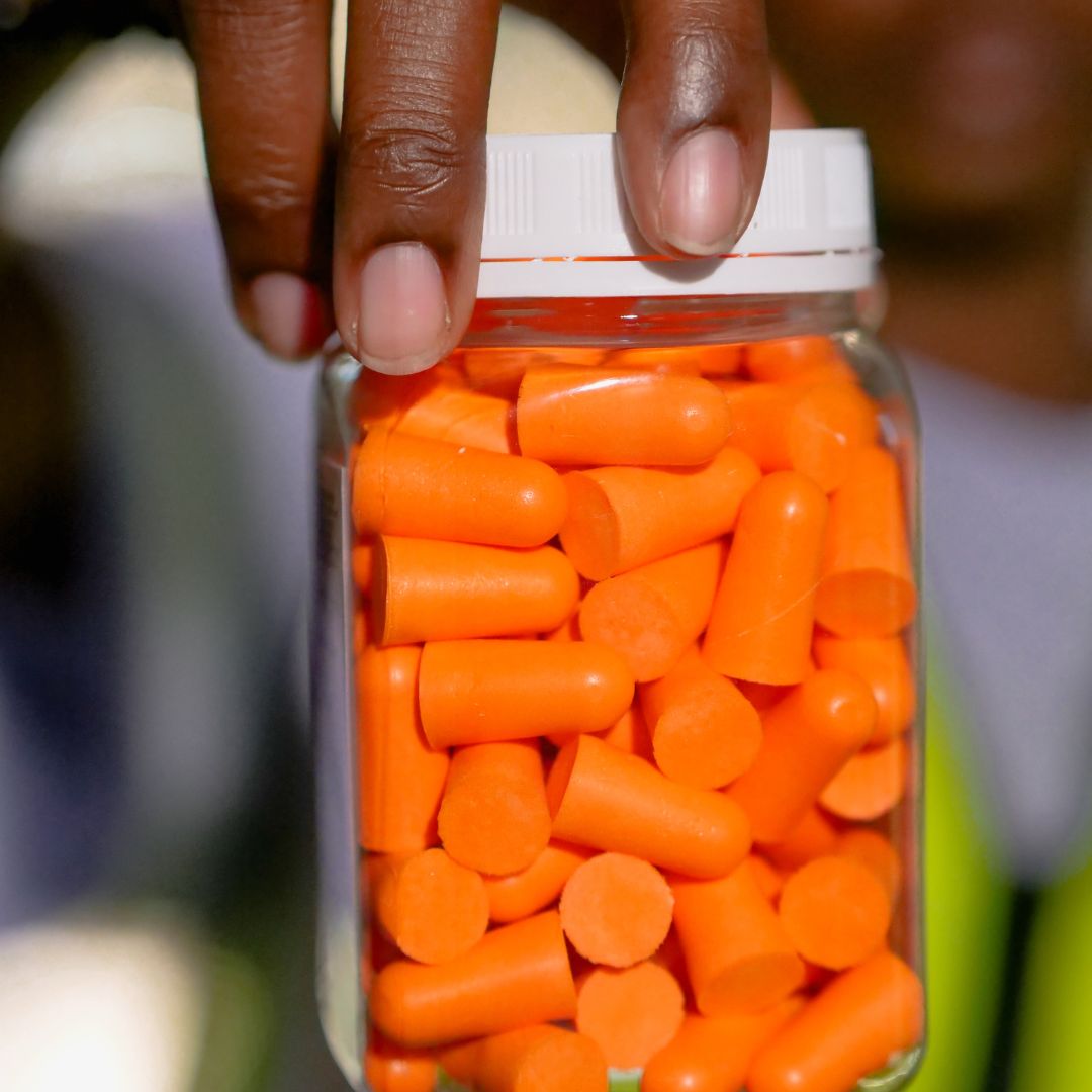 Foam earplugs.